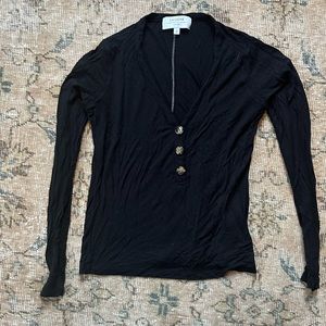 La Ligne Charlie Henley Tshirt Black